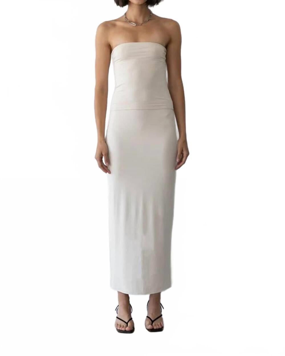 NEW TROIS kendall tube top and skirt set in bone